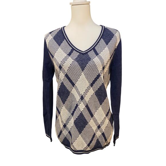 Tommy Hilfiger
Women's Argyle V-Neck Long-Sleeve Sweater Size Small Preppy - Picture 1 of 7
